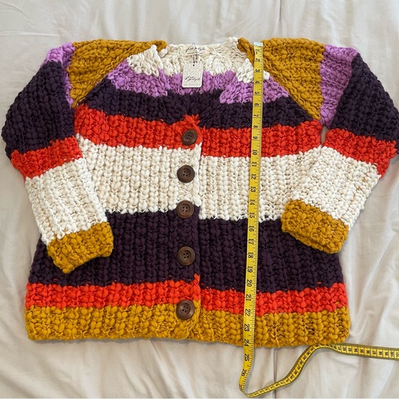 Free People Myles High Colorful Striped Knit Cardigan Size XS - Picture 4 of 8